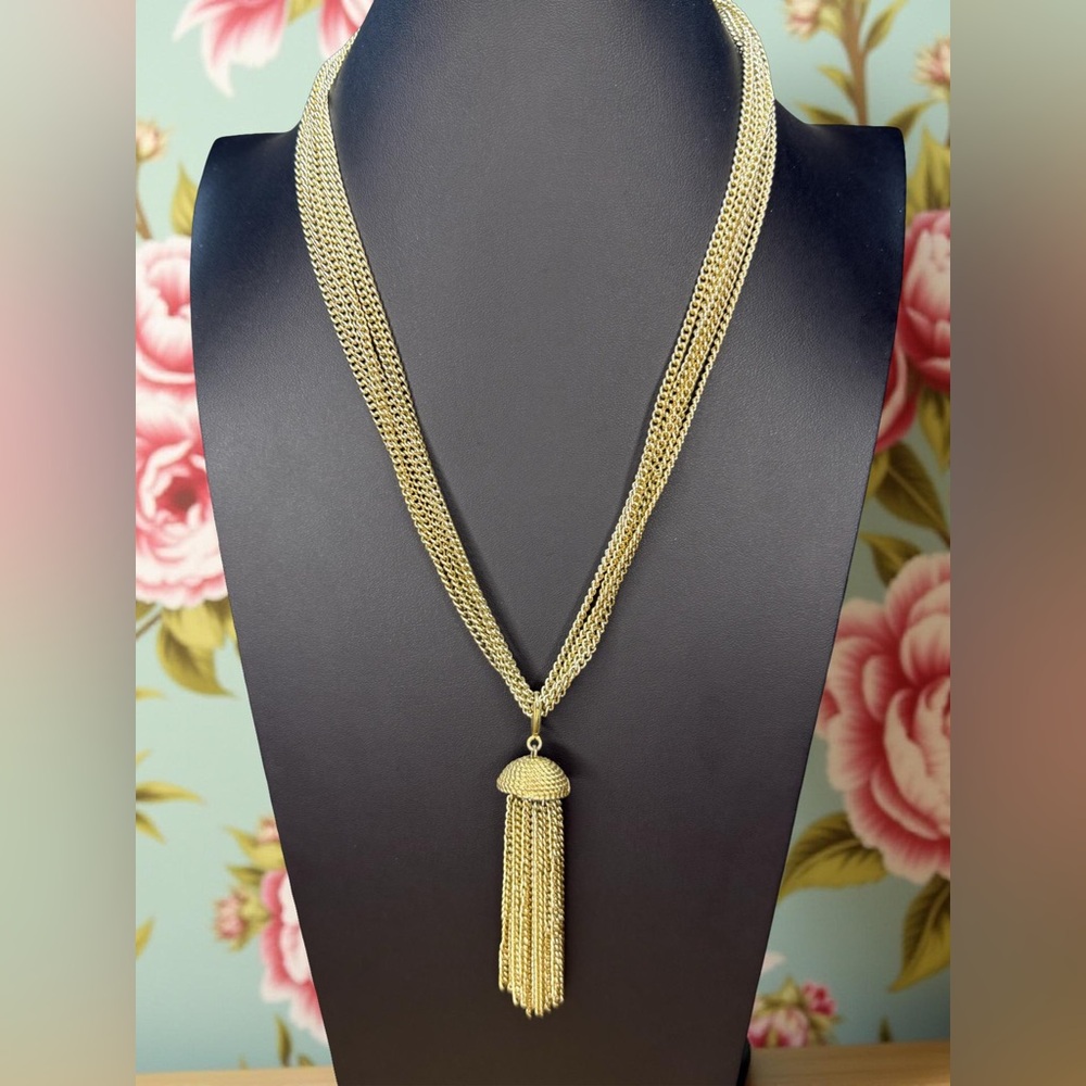 Sarah Coventry Gold Tassel Necklace